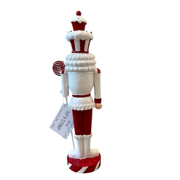 Jingles & Joy Red White Cupcake Peppermint Candy 14in Christmas NUTCRACKER New - Picture 13 of 16